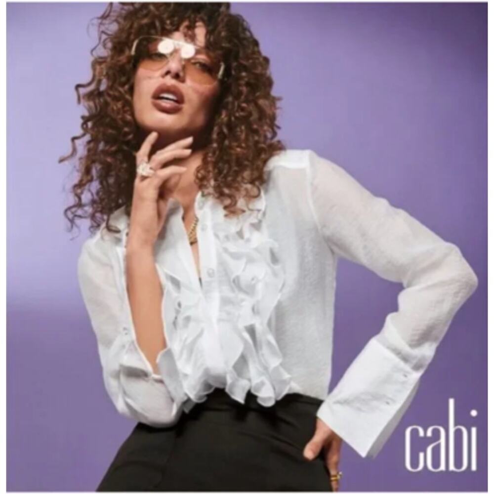 Cabi White Noble Blouse #4537 Size Small